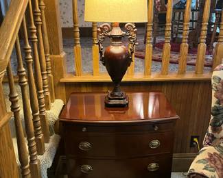 Mahogany Chest with Lamp