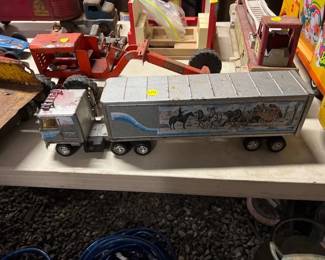 VINTAGE TOY SEMI AND TRAILER
