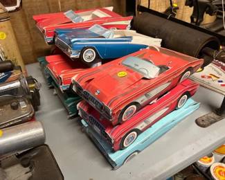  LOT OF VINTAGE CARDBOARD VEHICLES