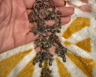 Vintage Sylvsmidja of Voss Norway 830 Silver Crown Heart Wedding Brooch