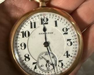 Hamilton 10K Gold Filled 23 Jewel Pocket Watch Works 