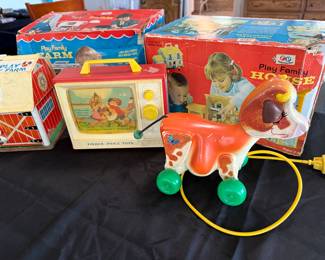 Vintage Fisher Price toys some in original box