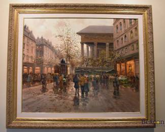 Paris street scene painting