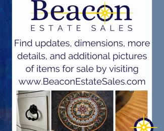 Find updates, dimensions, more details, and additional pictures at BeaconEstateSales.com.