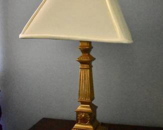 Pair of brass table lamps
