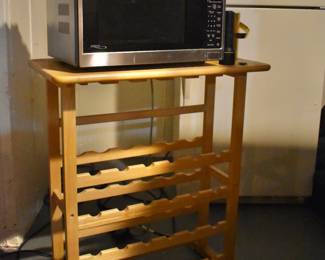 Wine rack and microwave