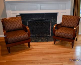 Pair of caned Ethan Allen chairs