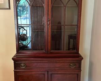 Mahogany stepback china display/bookcase