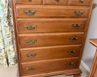 Conant Ball hard rock maple tall chest of drawers