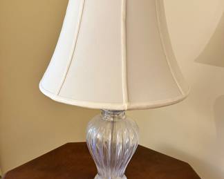 Baccarat style glass and brass lamp