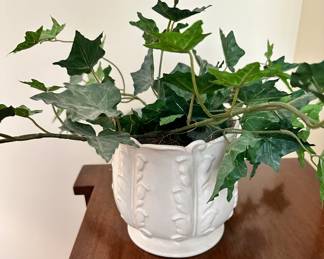 Rum Mill White Pottery with faux ivy