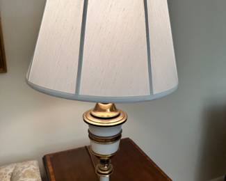 brass and enamel Hollywood regency style lamp