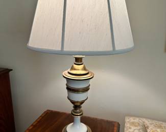 brass and enamel Hollywood regency style lamp