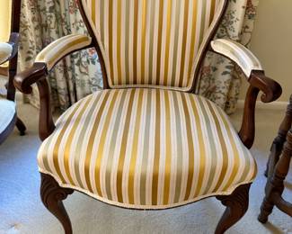 Vintage striped accent chair