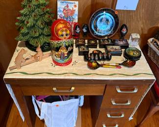 Russian collectibles, singer sewing table