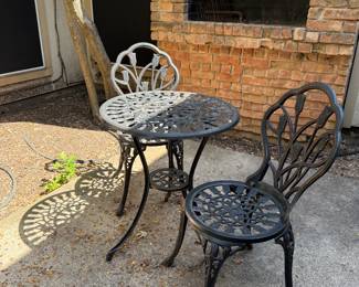 Metal patio set.