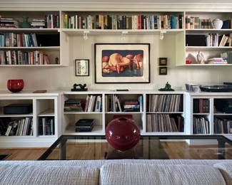 Art, Sculpture, and Glass among Books, Recordings, Music, and Audio Equipment 