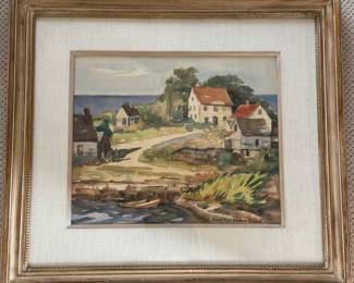 Framed Watercolor by Janet Hoyt Rankin Powell
