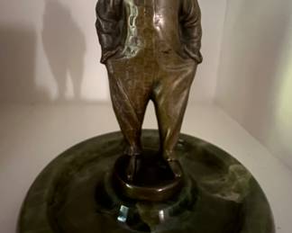 Art Deco Bronze Pierrot Figure on Onyz Base