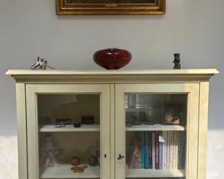 Glass Front Display Cabinet with Glazed Finish to hold treasures