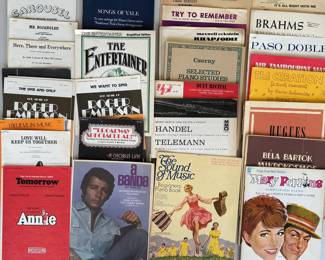 Sheet Music and Music books, LP's, CD's, DVD's, and VHS