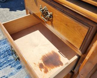It's the same dresser as on the previous picture but showing the 2nd drawers that has a stain. 