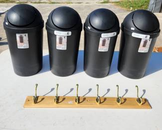Small black wastebasket $3 ea.

Wall hooks $5