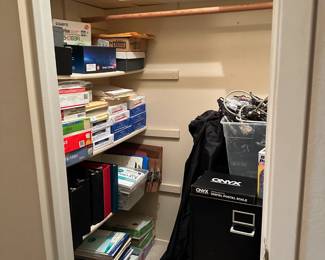 Closet of office supplies