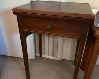 Cute sewing machine side table without machine