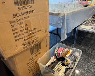 Dining chairs brand new in box, new hosiery