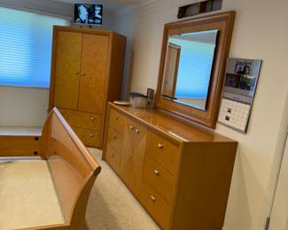 Dresser and chest with king bed