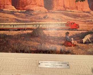 Print on Canvas "Red Cliffs of Western New Mexico" presented to Santa Fe System Lines by Adolph Heinze