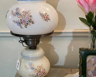 Antique Wash Basin Marble Top Cabinet, Gone With the Wind Style Bedroom Lamps Three Way Switch