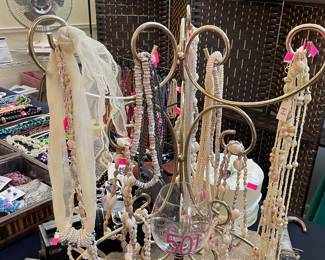 Assorted Costume and Sterling Jewelry, Gold Plated and Sea Shells