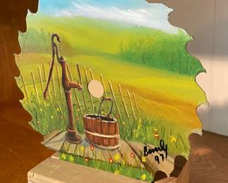 Hand Painted Art on Saw Blade