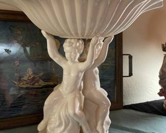 Cherub Ceramic Floral/Fruit Bowl