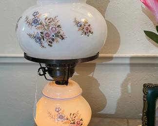 Antique Wash Basin Marble Top Cabinet, Gone With the Wind Style Bedroom Lamps Three Way Switch