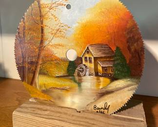 Hand Painted Art on Saw Blade