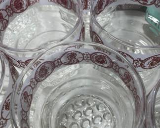 Vintage Barware Libbey Glass Copper Penny Penny Low Ball Hobnail Base Stacking