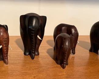 Hand Carved Mahogany Elephants