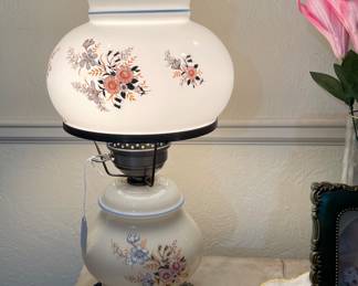 Antique Wash Basin Marble Top Cabinet, Gone With the Wind Style Bedroom Lamps Three Way Switch