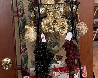 Paris Eifel Tower Decor', Plastic Grapes, Christmas Ornaments, Vintage Ornaments