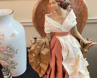 Resin and Paper Mache Angel, Shibata Floral Vase Japan, Resin Lighthouse