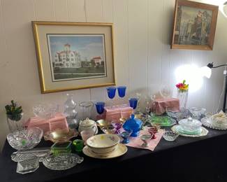 Assorted Glassware, Crystal Bowls, Vases, Goblets