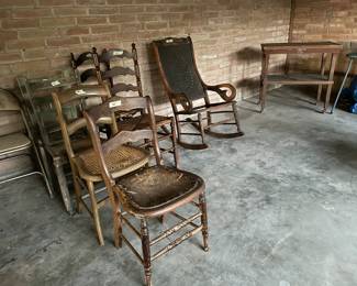 Vintage Wooden Ladder-Back Chairs