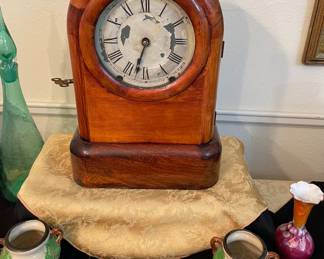 Backside of Antique Mantel Clocks ~ Warren Telechron & Seth Tomas Tudor Model