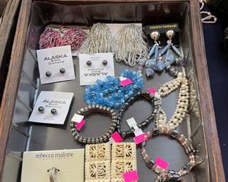 Assorted Costume and Sterling Jewelry, Gold Plated and Sea Shells