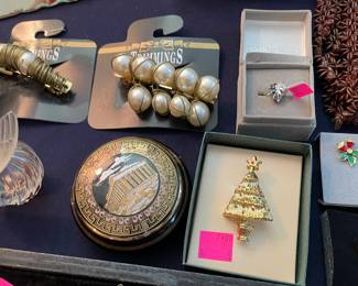 Assorted Costume and Sterling Jewelry, Gold Plated and Sea Shells