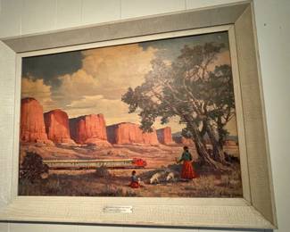 Print on Canvas "Red Cliffs of Western New Mexico" presented to Santa Fe System Lines by Adolph Heinze