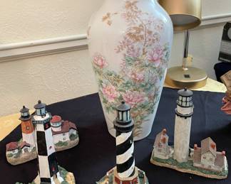 Shibata Floral Vase Japan, Resin Lighthouses